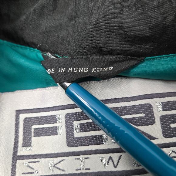 Vintage Eighties Ladies Fera Ski Jacket Teal Embroidered Trim Hong Kong size 12 - Picture 7 of 16